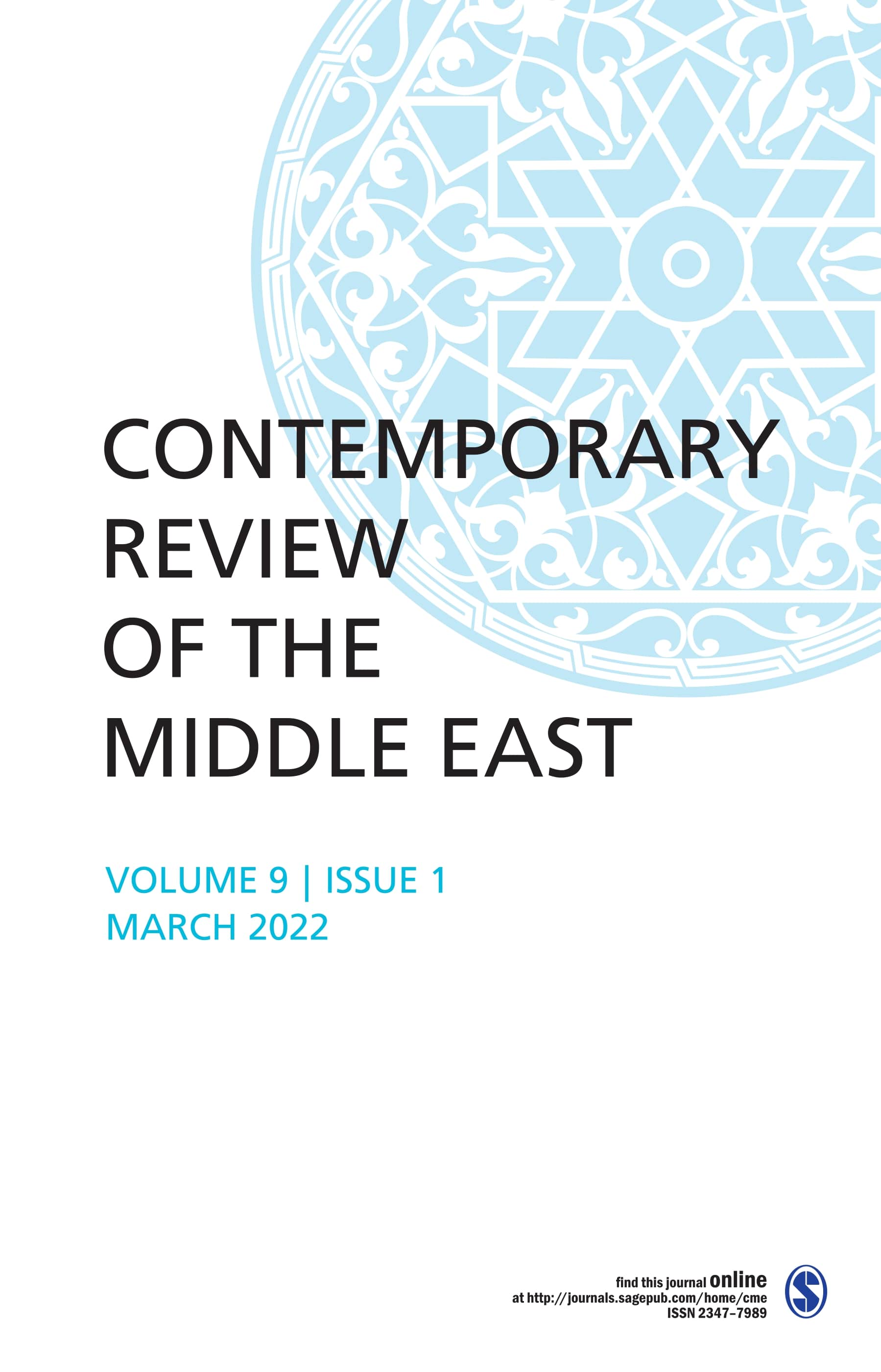 Contemporary Review of the Middle East Volume 9 Issue 1, March 2022: Articles	
